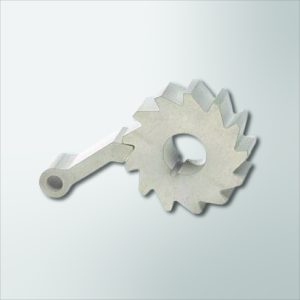 metal cut by waterjet into gear shape